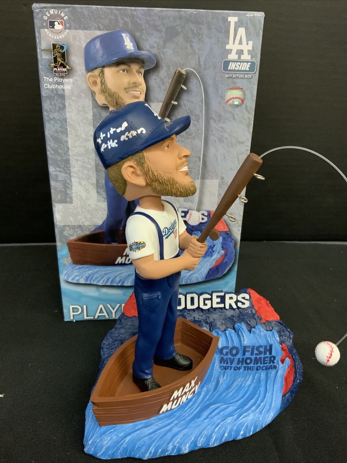 MAX MUNCY SIGNED DODGERS FOCO BOBBLEHEAD "GET IT OUT OF THE OCEAN" PSA 1C01962