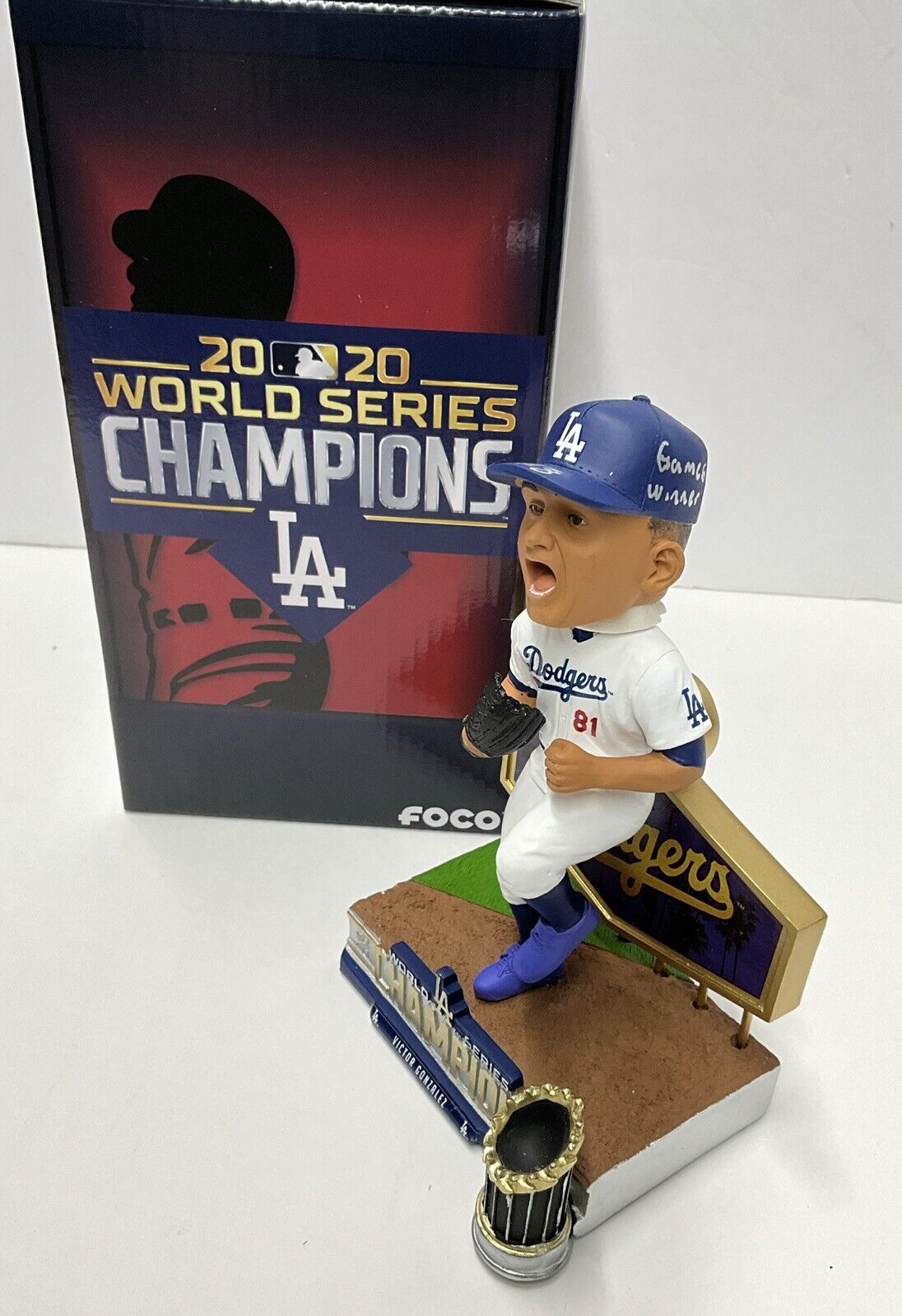 VICTOR GONZALEZ DODGERS SIGNED 20 WS FOCO BOBBLEHEAD "GAME 6 WINNER" PSA 2C88334