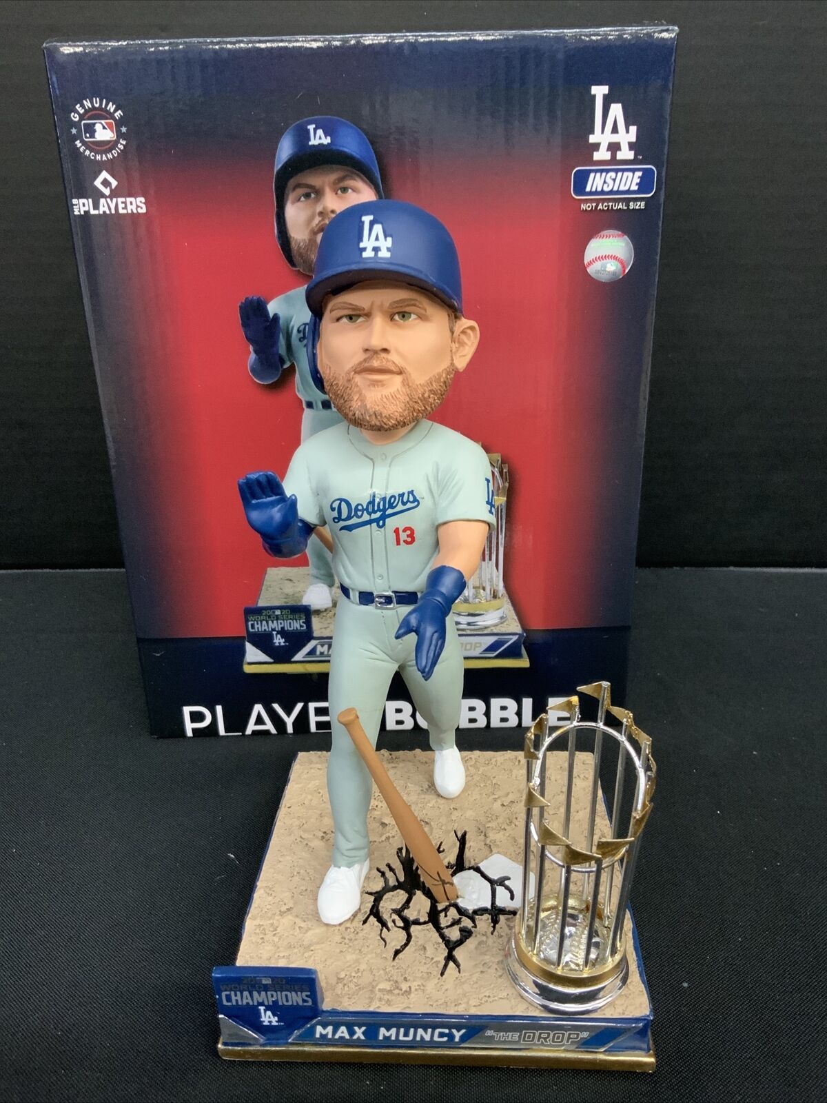 MAX MUNCY DODGERS SIGNED FOCO CHAMPIONSHIP BOBBLEHEAD PSA 9A99403