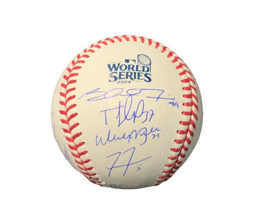 DODGERS SIGNED 2024 WORLD SERIES BALL 21 AUTOS FREEMAN TEO MUNCY BUEHLER PSA 052