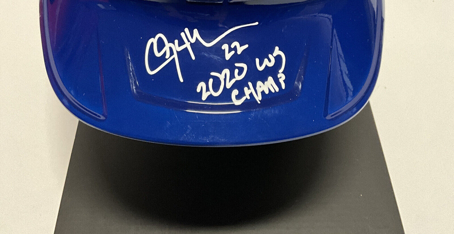 CLAYTON KERSHAW SIGNED FULL SIZE DODGERS HELMET 3 INSCRIPTIONS RARE BAS W341037