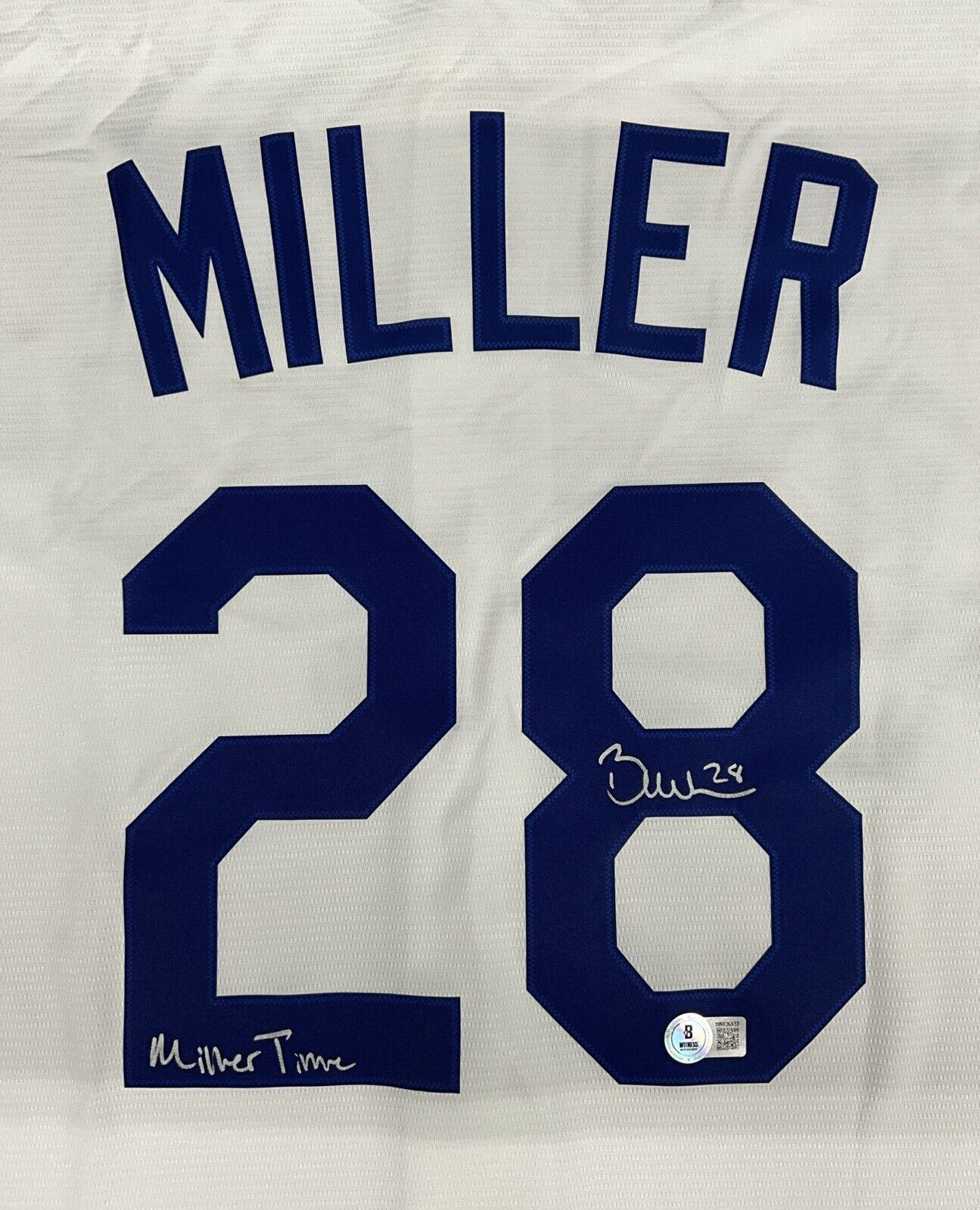 BOBBY MILLER SIGNED DODGERS NIKE JERSEY "MILLER TIME" INSCRIP BECKETT 1W826533