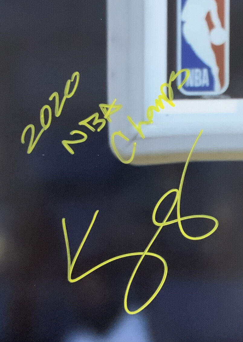 KYLE KUZMA LAKERS SIGNED 16X20 DUNK PHOTO "2020 NBA CHAMPS" INSCRIPTION PSA