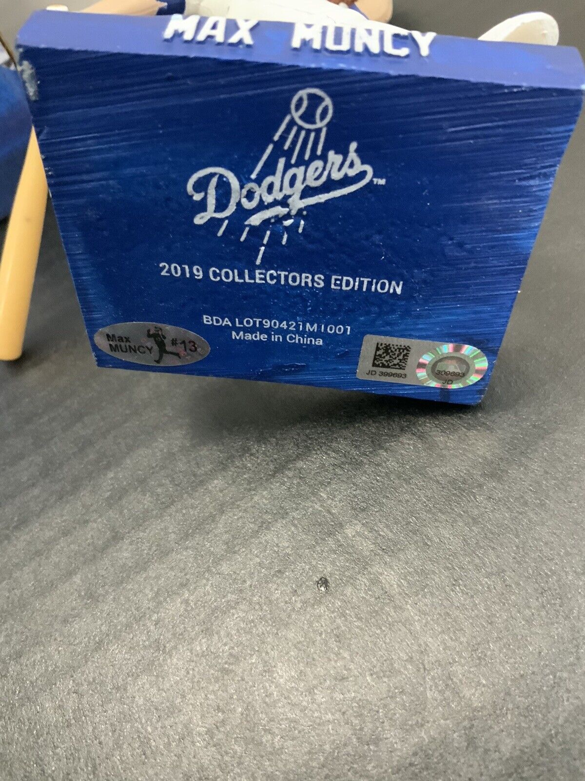 MAX MUNCY DODGERS SIGNED SGA BOBBLEHEAD "2020 WS CHAMPS" INSCRIPTION MLB COA