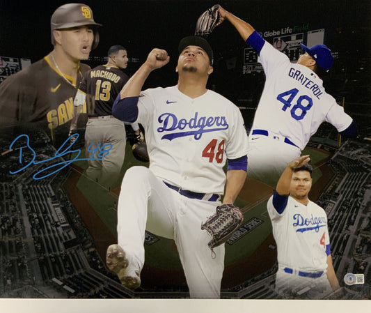 BRUSDAR GRATEROL DODGERS SIGNED 16X20 WITH MANNY MACHADO PHOTO EDIT PSA