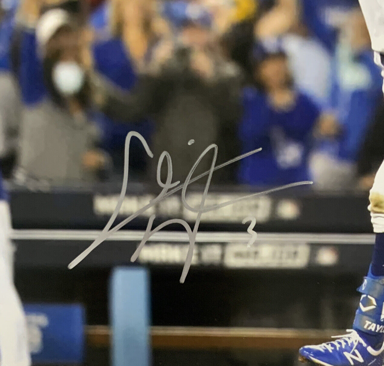 CHRIS TAYLOR DODGERS SIGNED 16X20 2021 WILDCARD GAME WALKOFF HR CELEB PHOTO PSA