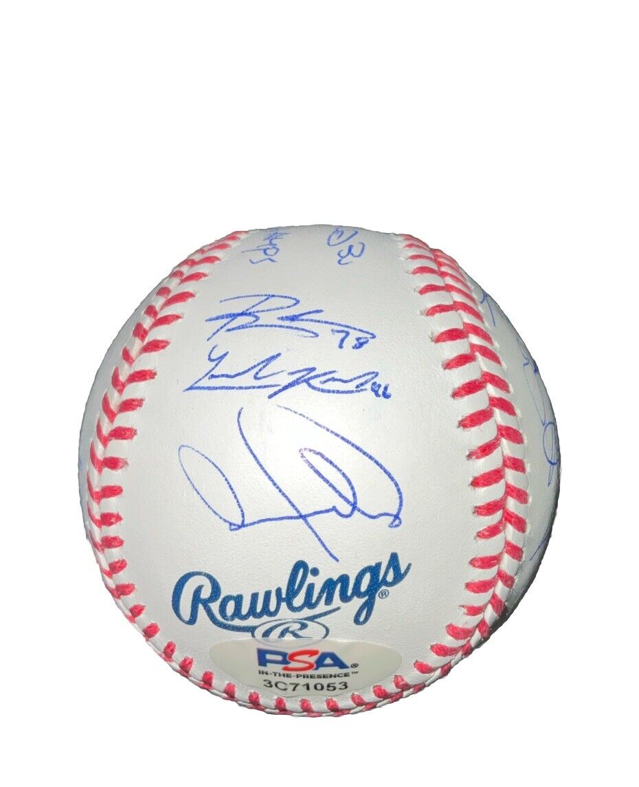 DODGERS SIGNED 2024 WORLD SERIES BALL 17 AUTOS FREEMAN TEO MUNCY BUEHLER PSA 053