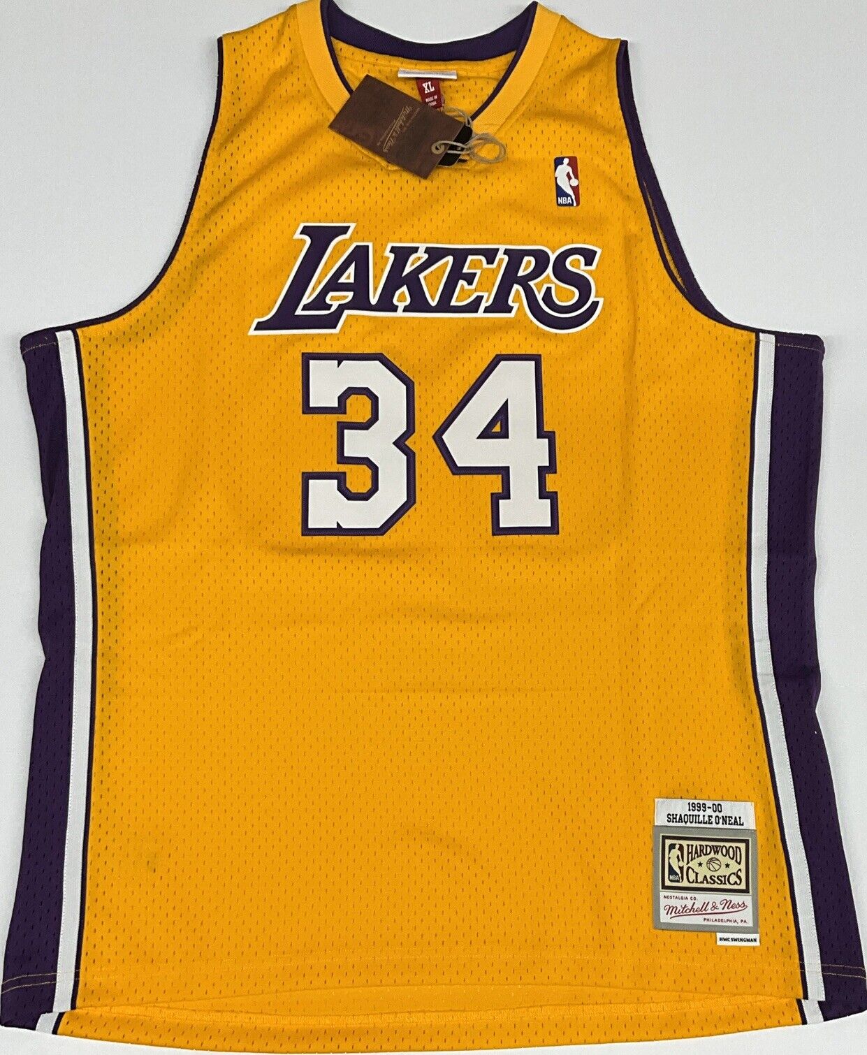 SHAQUILLE O'NEAL SIGNED LOS ANGELES LAKERS MITCHELL & NESS JERSEY BAS 1W489283