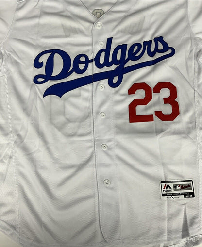 KIRK GIBSON SIGNED DODGERS 88 WORLD SERIES JERSEY "88 NL MVP" INSC BAS WN40760