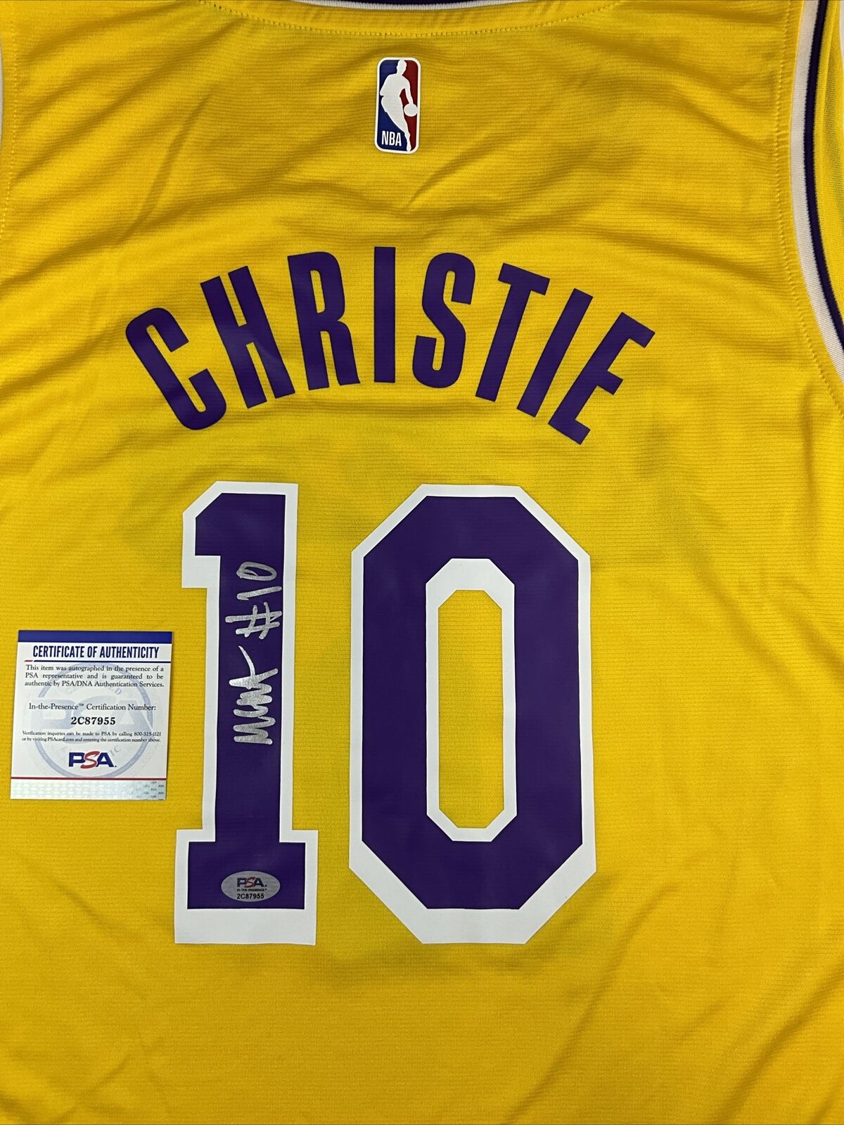 MAX CHRISTIE SIGNED LOS ANGELES LAKERS FANATICS NBA JERSEY PSA ITP 2C87955