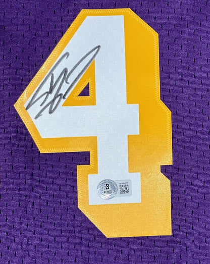 SHAQUILLE O'NEAL SIGNED LOS ANGELES LAKERS MITCHELL & NESS JERSEY BAS 1W489277