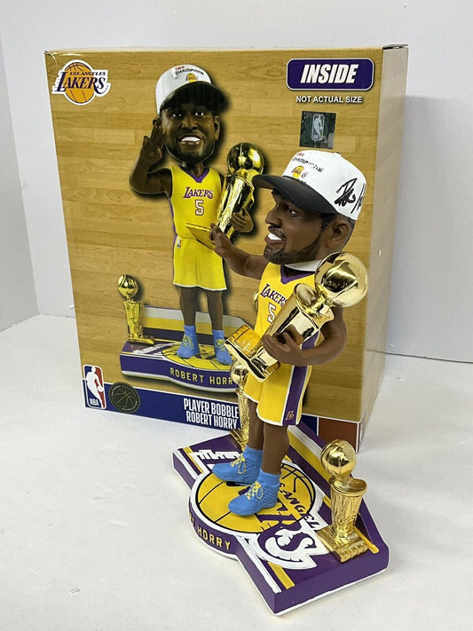 ROBERT HORRY SIGNED LAKERS 3X CHAMPION LIMITED #/216 FOCO BOBBLEHEAD BAS W128256