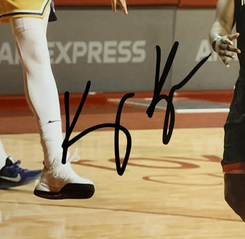 KYLE KUZMA LAKERS 2020 CHAMPION SIGNED 16X20 DUNK VS ROCKETS PHOTO PSA