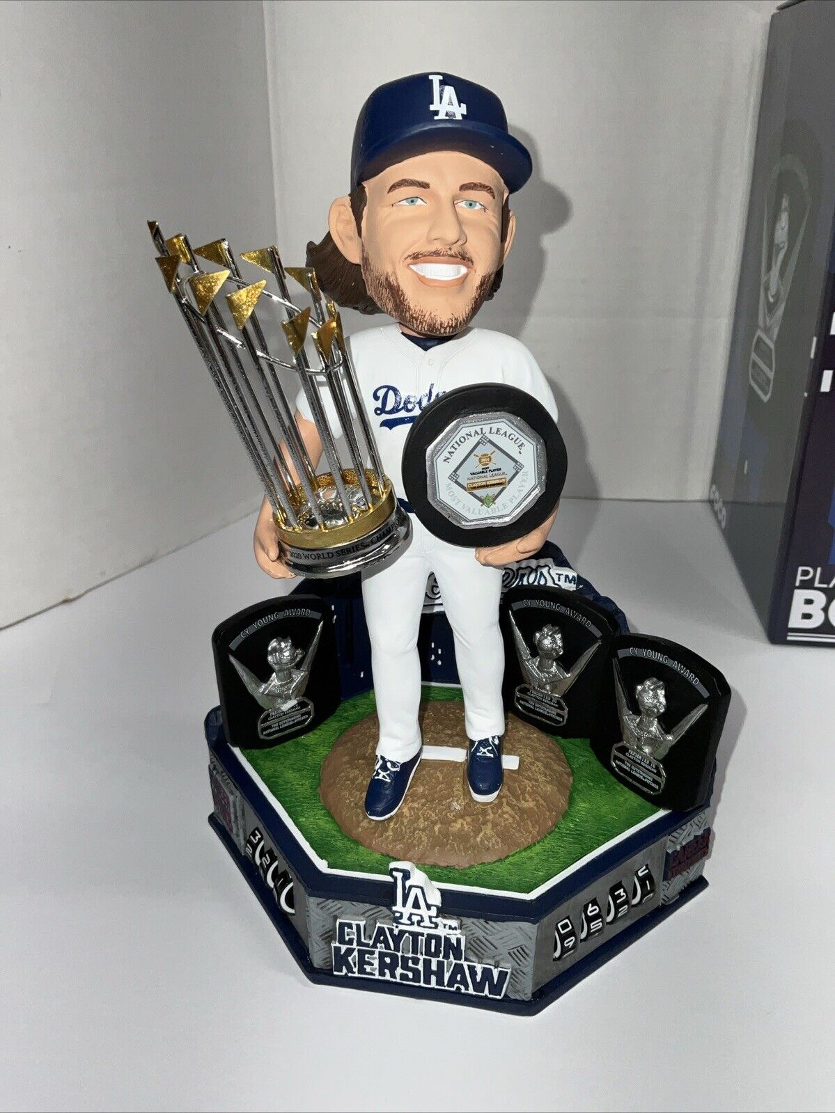 CLAYTON KERSHAW WINS & STRIKEOUTS COUNTER LIMITED /224 FOCO TROPHIES BOBBLEHEAD