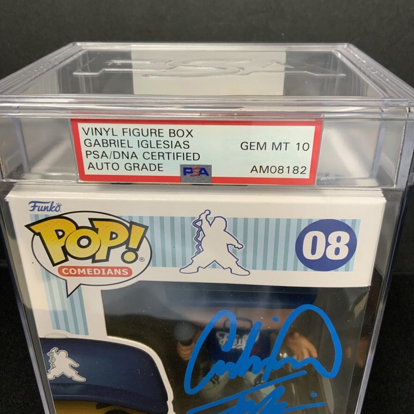 GABRIEL IGLESIAS SIGNED "STADIUM FLUFFY" FUNKO POP 08 PSA GEM MT 10 AUTO AM08182