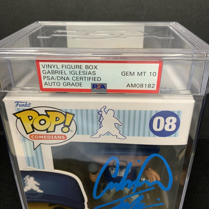 GABRIEL IGLESIAS SIGNED "STADIUM FLUFFY" FUNKO POP 08 PSA GEM MT 10 AUTO AM08182