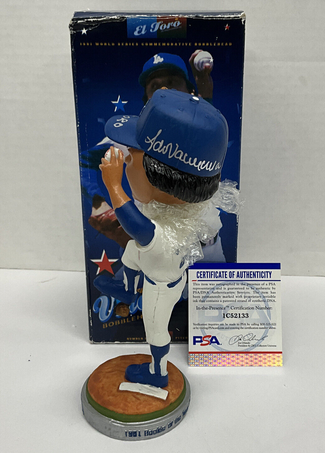 FERNANDO VALENZUELA DODGERS SIGNED 06 SGA LE SILVER BASE BOBBLEHEAD PSA 1C52133