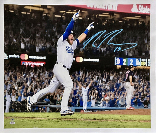 MAX MUNCY DODGERS SIGNED 22X26 2018 WORLD SERIES WALKOFF HR CANVAS PSA 2C51244