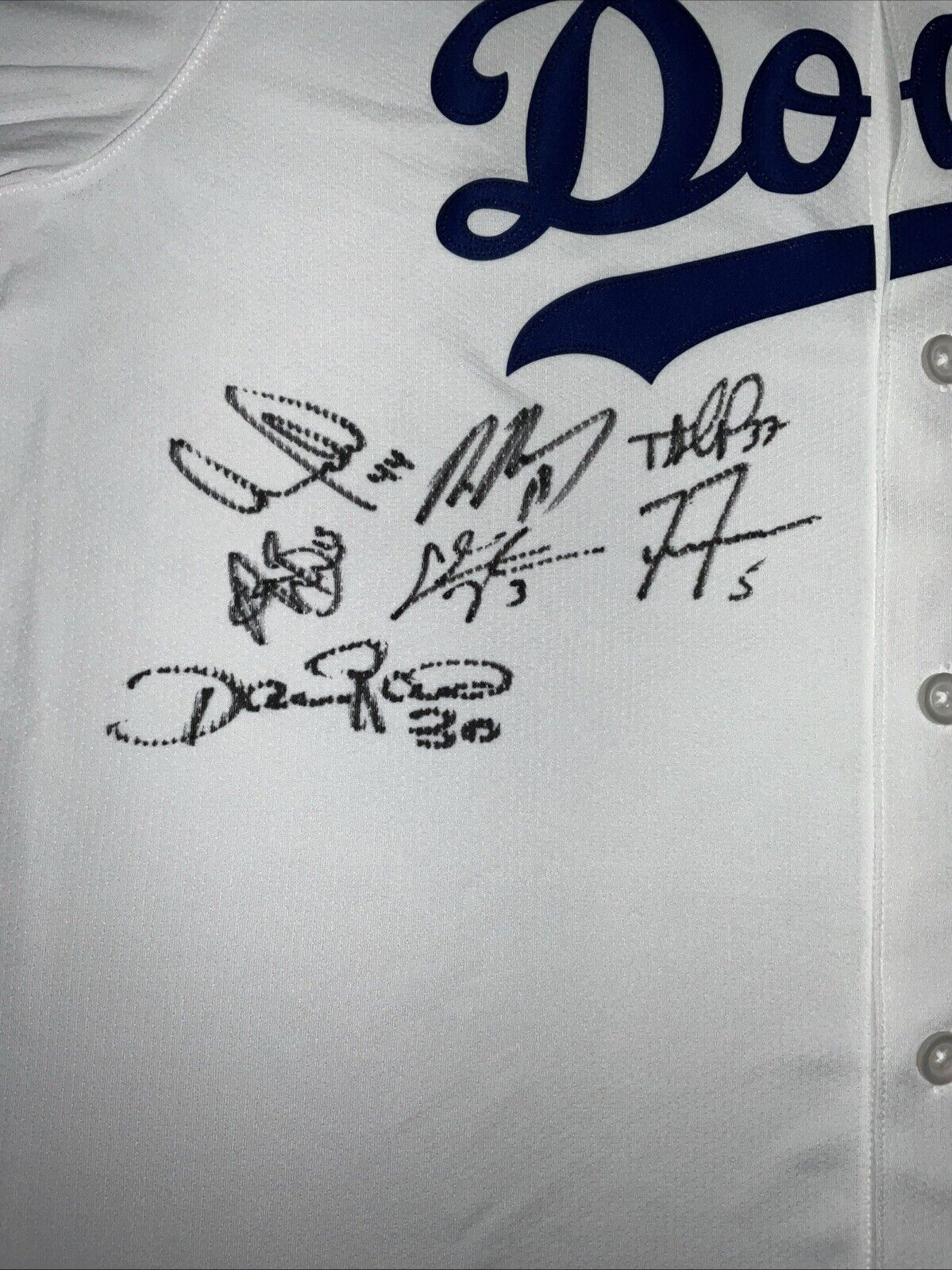 2024 WORLD SERIES CHAMPS DODGERS SIGNED NIKE JERSEY 17 AUTOS FREEMAN TEO PSA 117