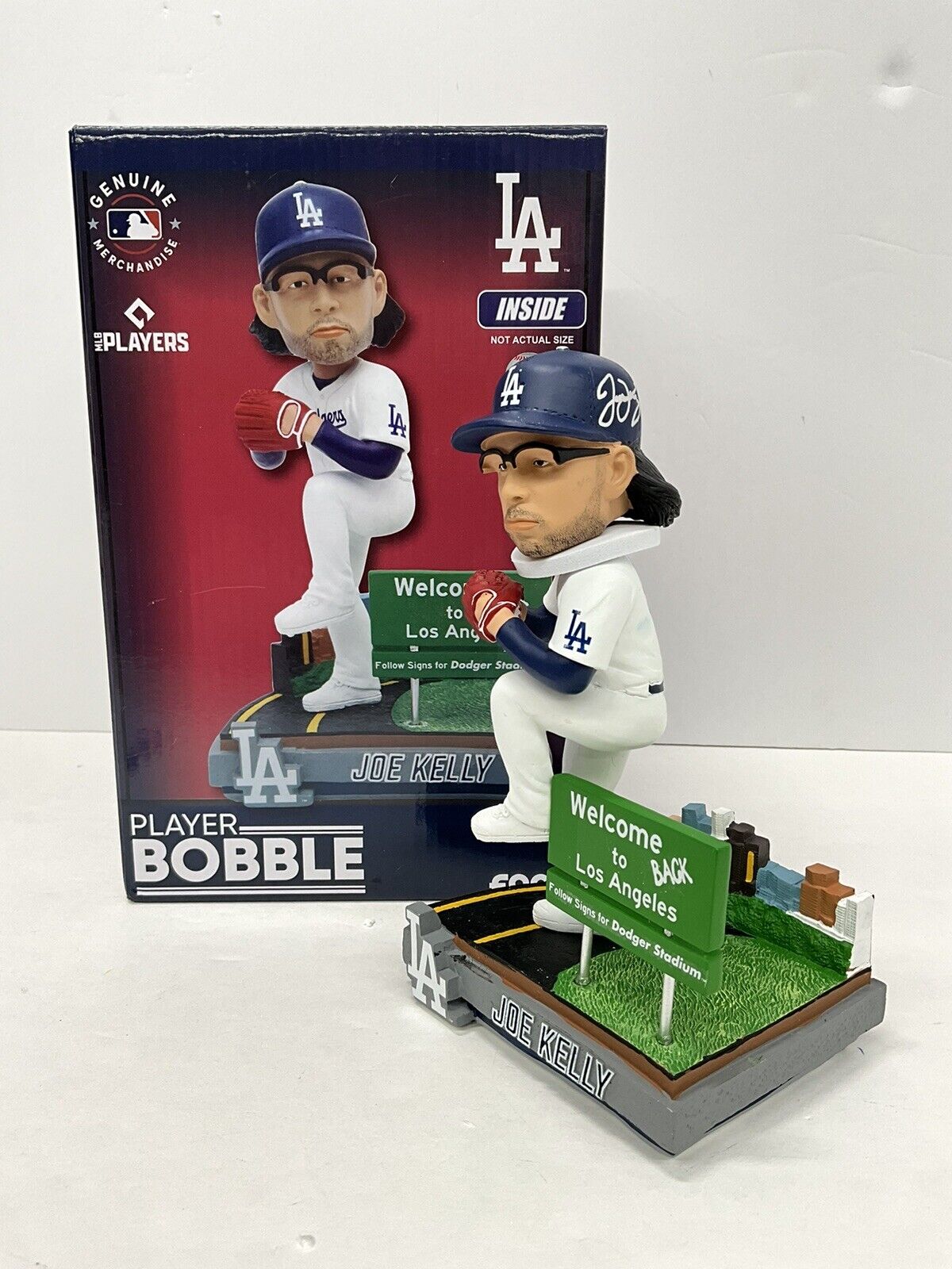 JOE KELLY SIGNED WELCOME BACK TO LA DODGERS FOCO /72 BOBBLEHEAD PSA 3C13438