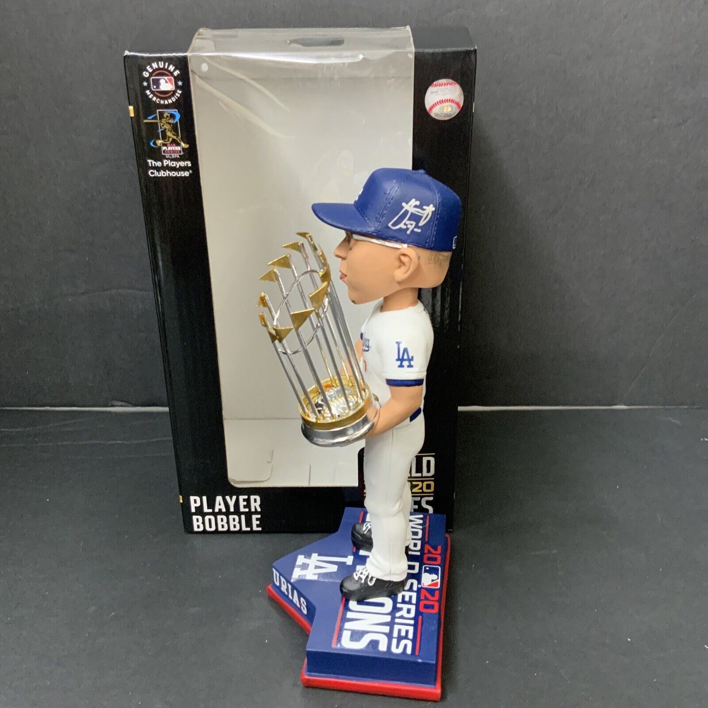 JULIO URIAS DODGERS SIGNED 2020 WORLD SERIES CHAMPIONSHIP BOBBLEHEAD BAS WZ59937