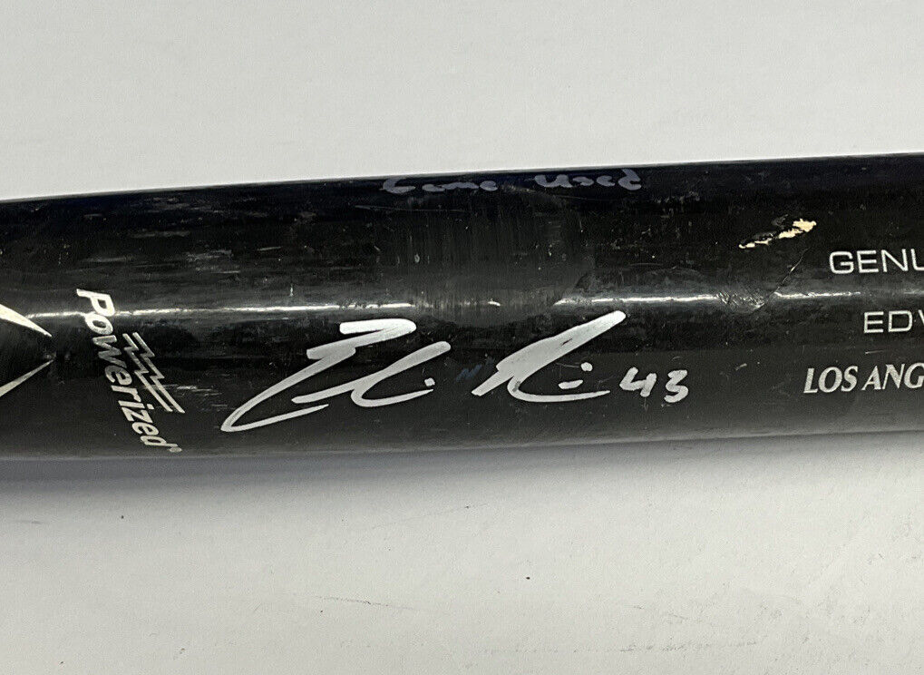 EDWIN RIOS DODGERS 2020 WS CHAMPION SIGNED LS GAME USED BAT PSA RG14847