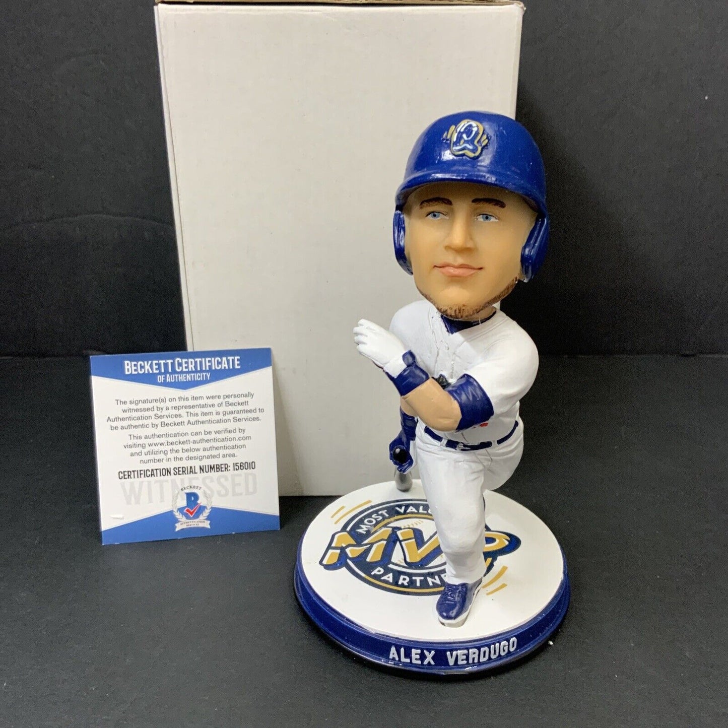 ALEX VERDUGO DODGERS RED SOX SIGNED MVP CUCAMONGA QUAKES BOBBEHEAD BAS I56010