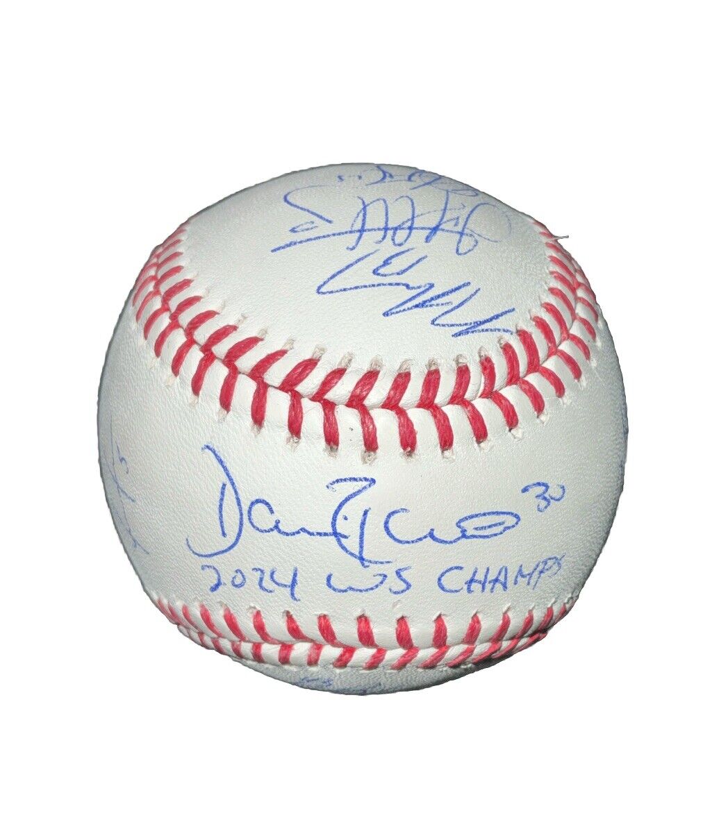 DODGERS SIGNED 2024 WORLD SERIES BALL 17 AUTOS FREEMAN TEO MUNCY BUEHLER PSA 057