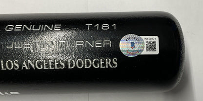 6/10 S JUSTIN TURNER DODGERS SIGNED LOUISVILLE SLUGGER BAT "2020 WS CHAMPS" BAS