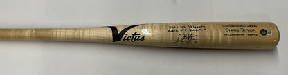 CHRIS TAYLOR DODGERS SIGNED VICTUS BAT "2021 NL WILDCARD WALK0FF HR" BAS WZ59562