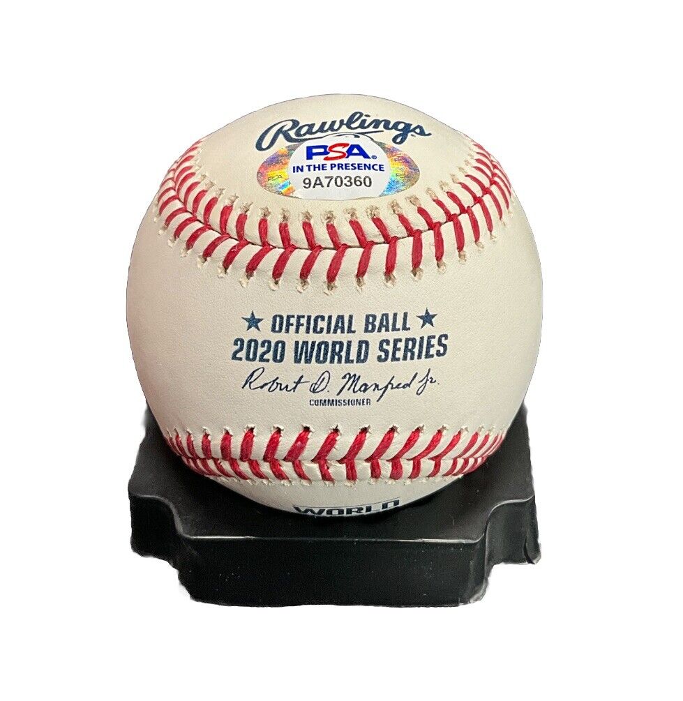 JUSTIN TURNER DODGERS 2020 WS CHAMP SIGNED 2020 WORLD SERIES BASEBALL PSA ITP