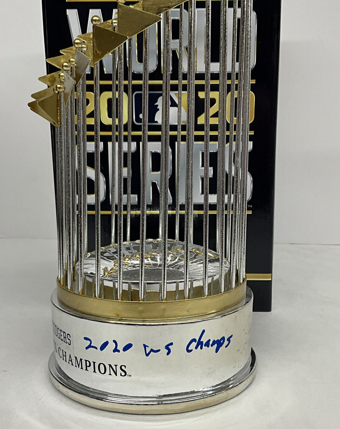 MAX MUNCY SIGNED DODGERS FOCO 12" REPLICA TROPHY "2020 WS CHAMPS" PSA 1C89556