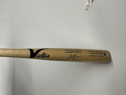 CHRIS TAYLOR DODGERS SIGNED VICTUS BAT "2021 NL WILDCARD WALK0FF HR" BAS WZ59563