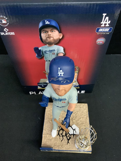 MAX MUNCY DODGERS SIGNED FOCO CHAMPIONSHIP BOBBLEHEAD PSA 9A99403