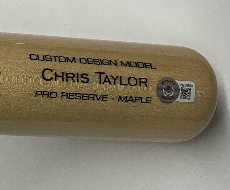 CHRIS TAYLOR DODGERS SIGNED VICTUS BAT "2021 NL WILDCARD WALK0FF HR" BAS WZ59564