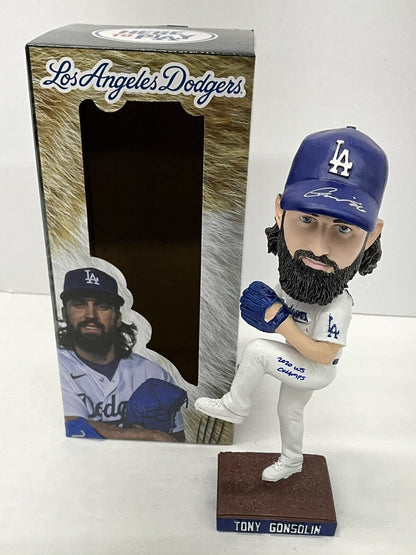 TONY GONSOLIN SIGNED DODGERS SGA BOBBLEHEAD "2020 WS CHAMPS" INSCRIP PSA 2C60242