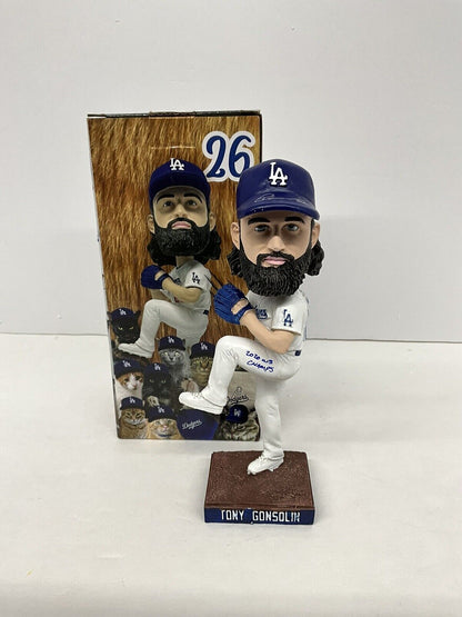 TONY GONSOLIN SIGNED DODGERS SGA BOBBLEHEAD "2020 WS CHAMPS" INSCRIP PSA 2C60240