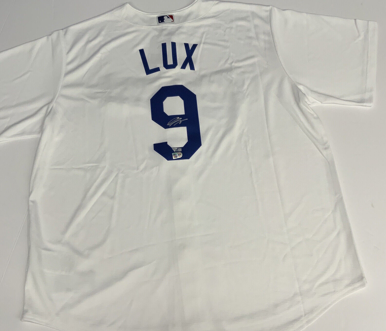 GAVIN LUX DODGERS 2020 WORLD SERIES CHAMPION SIGNED NIKE JERSEY MLB YP369513 KJH