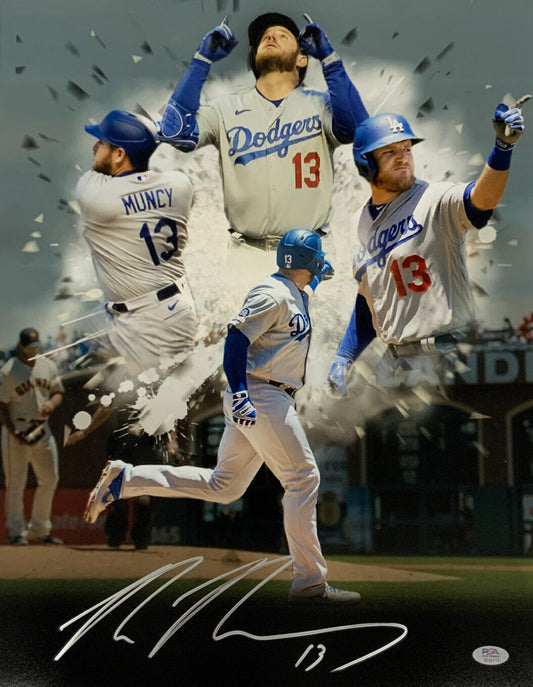 MAX MUNCY DODGERS SIGNED 16X20 GIANT KILLER PHOTO EDIT PSA ITP SILVER