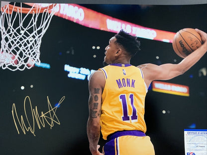 MALIK MONK LAKERS SIGNED 16X20 DUNK PHOTO GOLD PSA ITP AUTHENTICATED