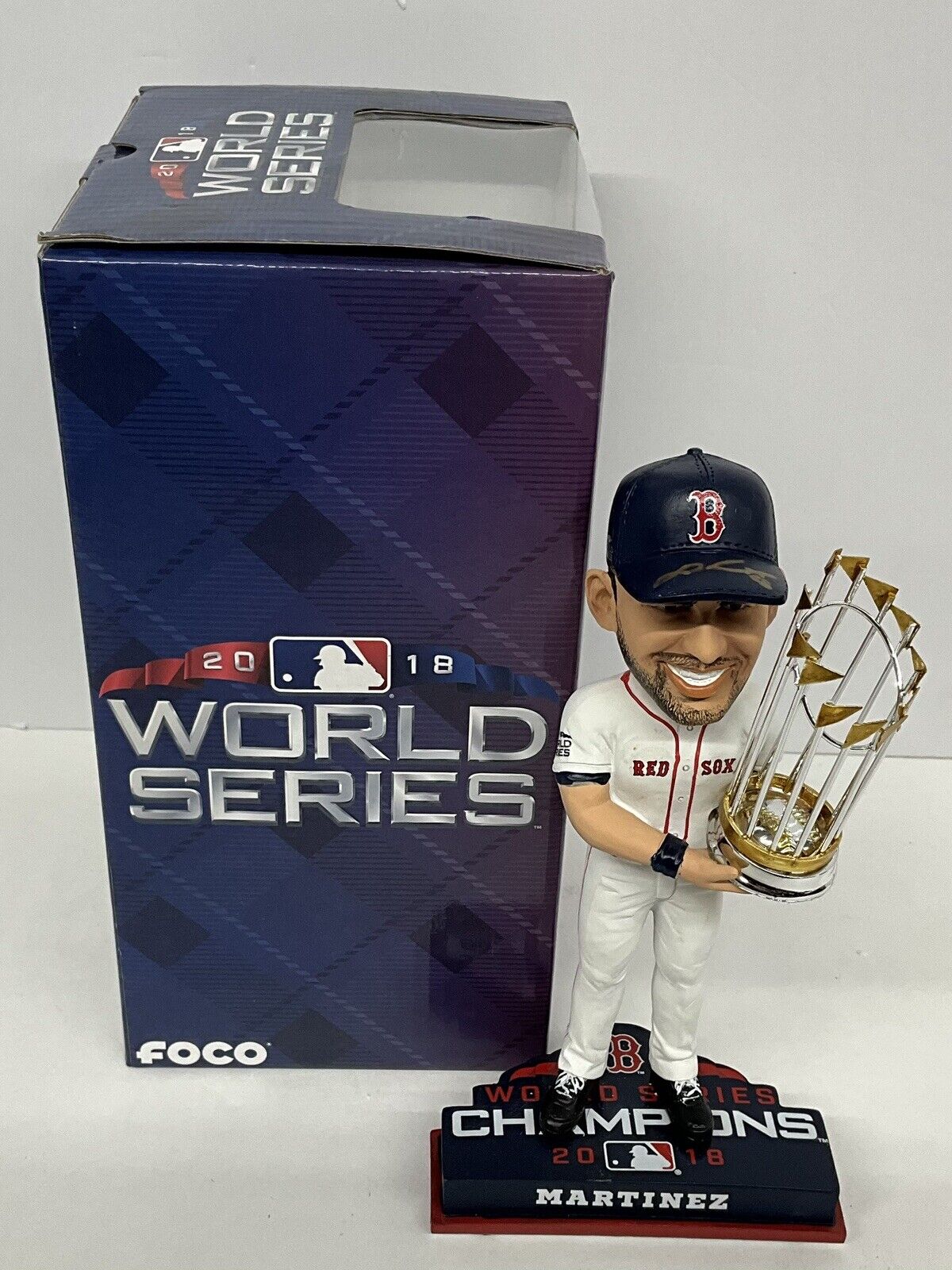 JD MARTINEZ SIGNED BOSTON RED SOX 2018 WORLD SERIES FOCO BOBBLEHEAD BAS W807848