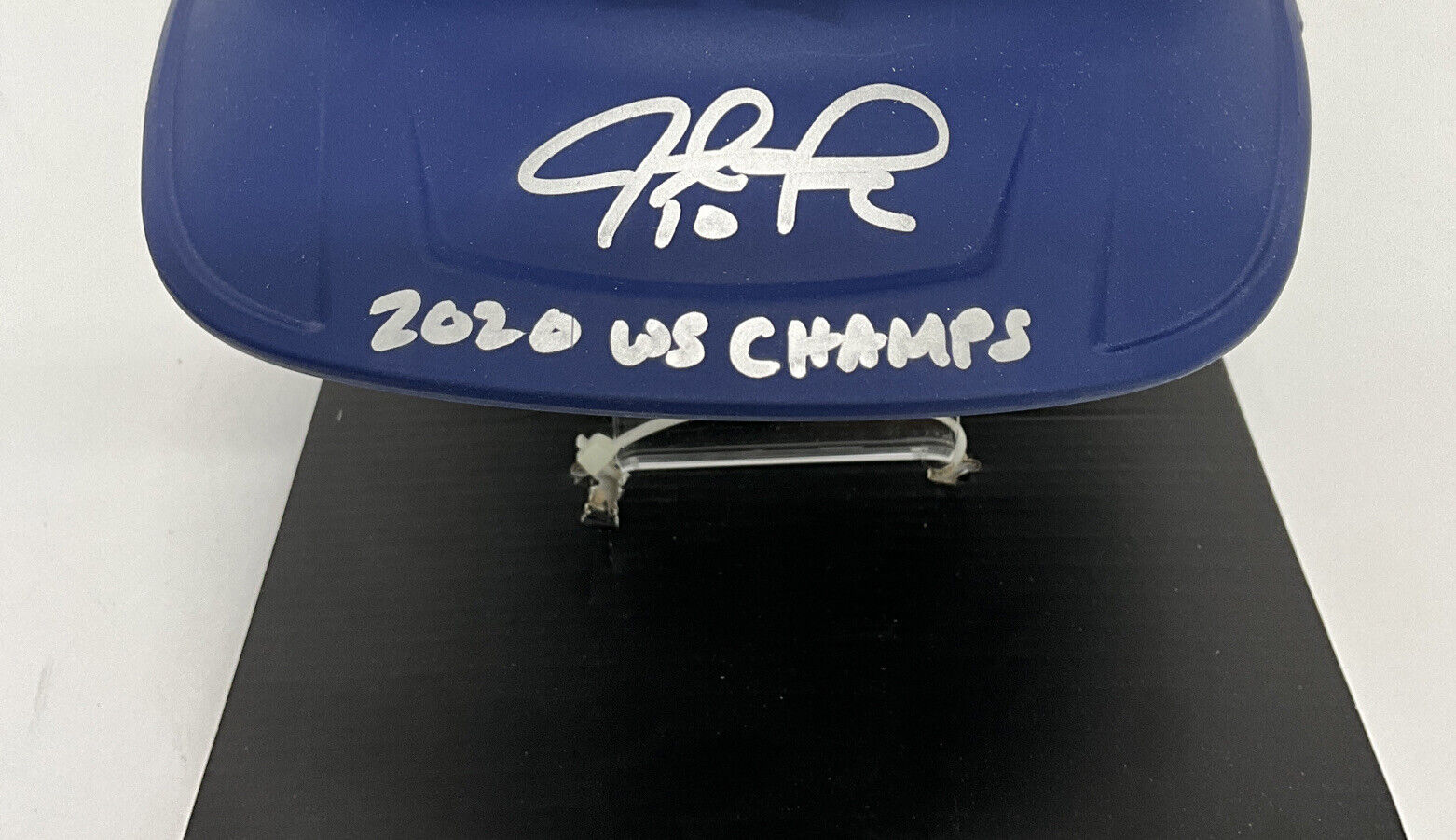 JUSTIN TURNER SIGNED DODGERS FULL SIZE HELMET "2020 WS CHAMPS" PSA 1C01024