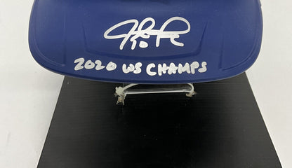 JUSTIN TURNER SIGNED DODGERS FULL SIZE HELMET "2020 WS CHAMPS" PSA 1C01024