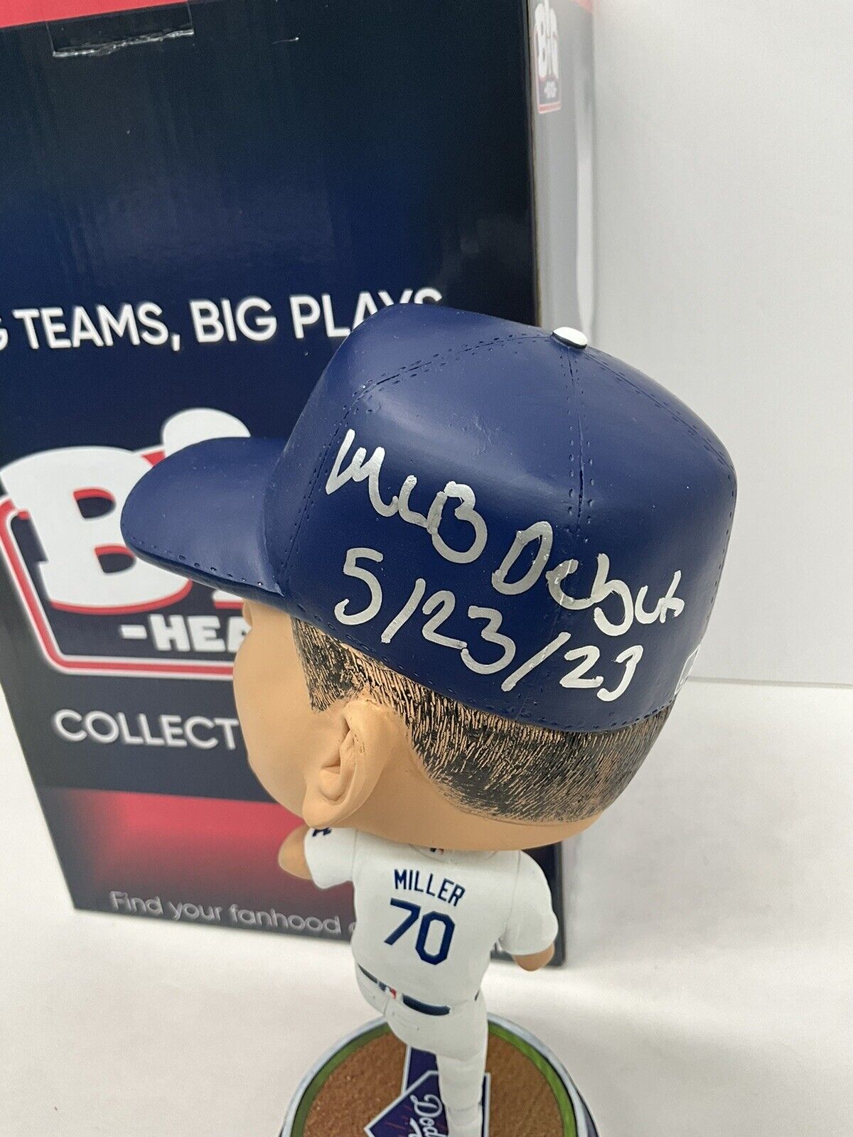 BOBBY MILLER SIGNED DODGERS FOCO BIGHEAD BOBBLEHEAD "MLB DEBUT" INSC PSA RG50521