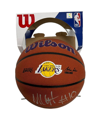 MAX CHRISTIE SIGNED LOS ANGELES LAKERS WILSON LOGO BASKETBALL PSA 2C95569