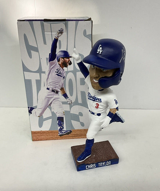 CHRIS TAYLOR SIGNED DODGERS 2021 WILDCARD WALKOFF HR SGA BOBBLEHEAD BAS WZ59668