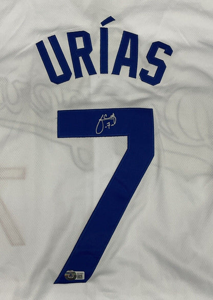 JULIO URIAS DODGERS 2020 WORLD SERIES CHAMPION SIGNED JERSEY BECKETT WZ59902