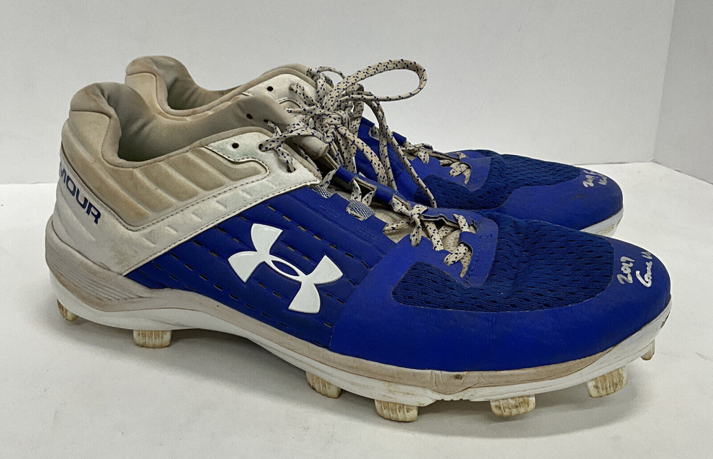 DJ PETERS DODGERS TIGERS FULL NAME SIGNED GAME USED CLEATS PSA RG29205/04