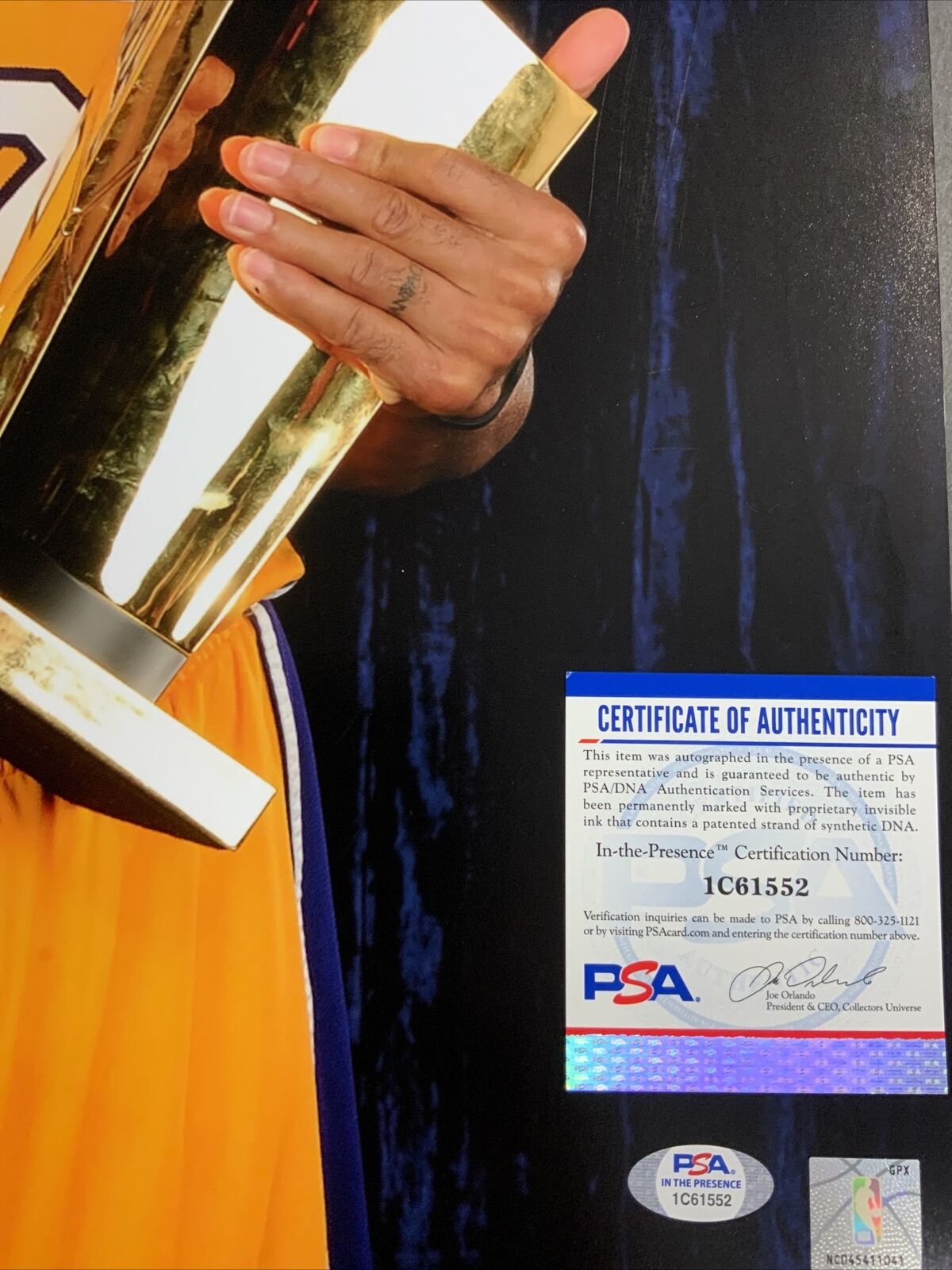 DEREK FISHER LAKERS SIGNED 16X20 PHOTO "5X NBA CHAMP!" INSCRIPTION PSA ITP