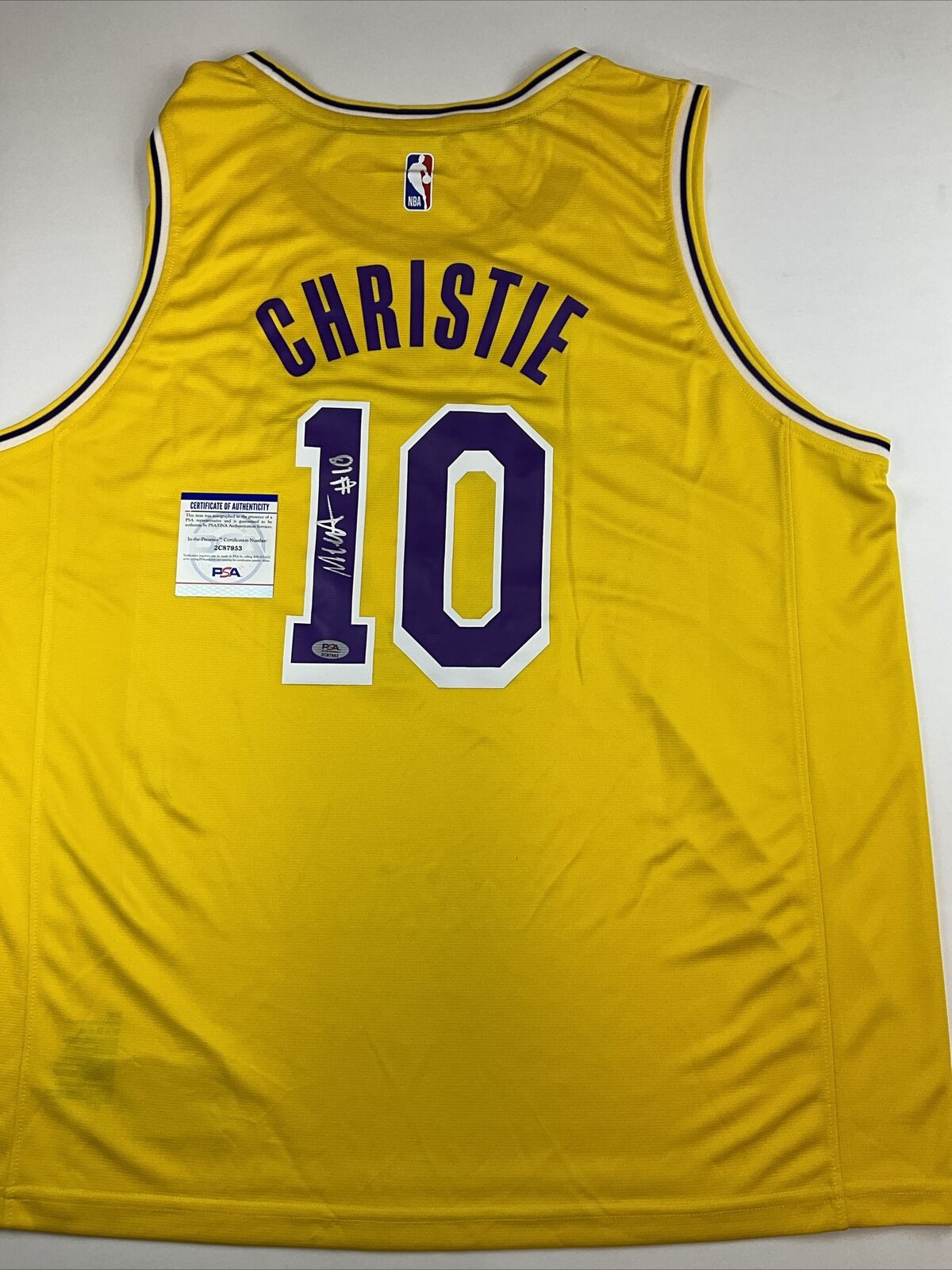 MAX CHRISTIE SIGNED LOS ANGELES LAKERS FANATICS NBA JERSEY PSA ITP 2C87953